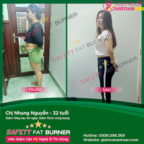 Kết quả thực đơn ăn kiêng kết hợp với Safety FAT Burner