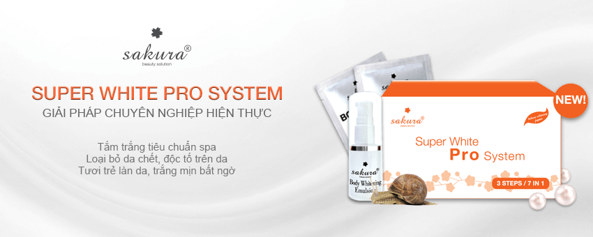 Bộ Kem Tắm Trắng Cao Cấp Sakura Super White Pro System2