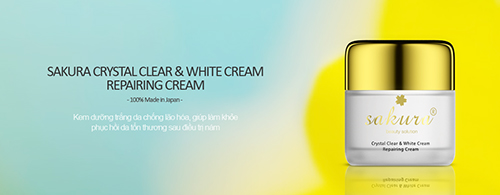 Kem Dưỡng Trắng Chống Lão Hóa Phục Hồi Da Ban Đêm Sakura Crystal Clear & White Cream Repairing Cream4