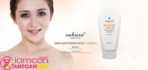 Kem dưỡng trắng da và trang điểm nhẹ toàn thân Sakura Skin Whitening BB Body Cream4