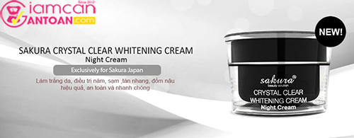 Kem Trị Nám Trắng Da Ban Đêm Sakura Crystal Clear Whitening Night Cream‎2