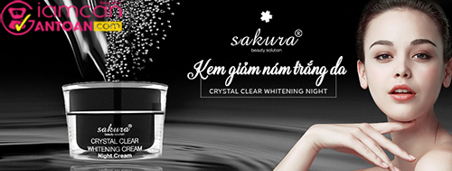 Kem Trị Nám Trắng Da Ban Đêm Sakura Crystal Clear Whitening Night Cream5