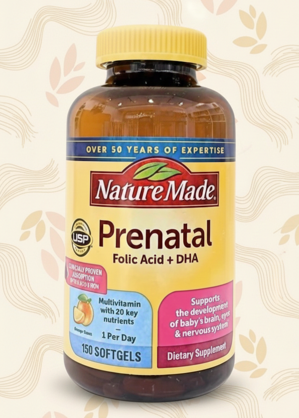 Cách phân biệt viên Vitamin Tổng Hợp Prenatal Multi + DHA Nature Made Của Mỹ