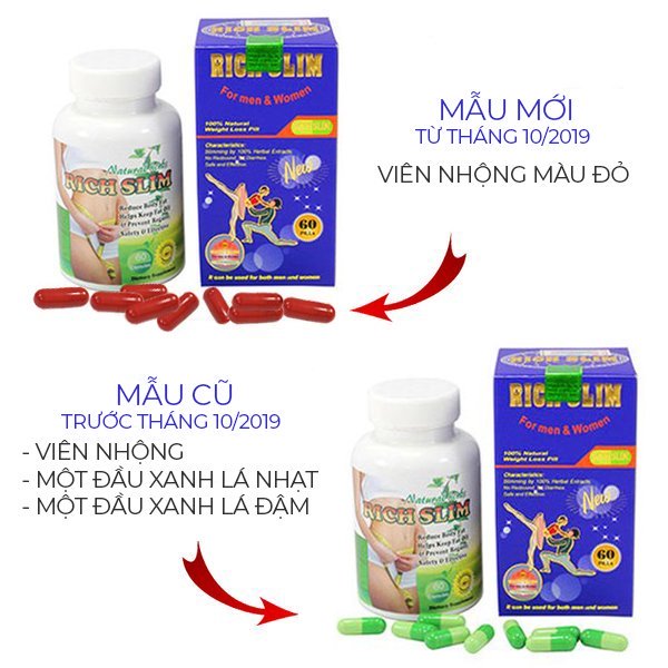 thuốc giảm cân rich slim mẫu mới nhất