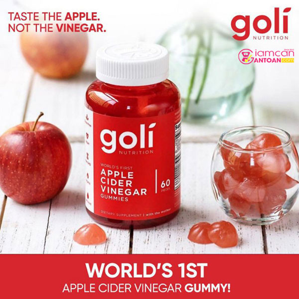 Kẹo Dẻo Giấm Táo Hỗ Trợ Giảm Cân Goli Apple Cider Vinegar duy trì cân nặng và vóc dáng