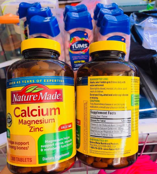 Nature Made Calcium Magnesium Zinc With Vitamin D3 giúp tăng cường sức mạnh của cơ bắp.