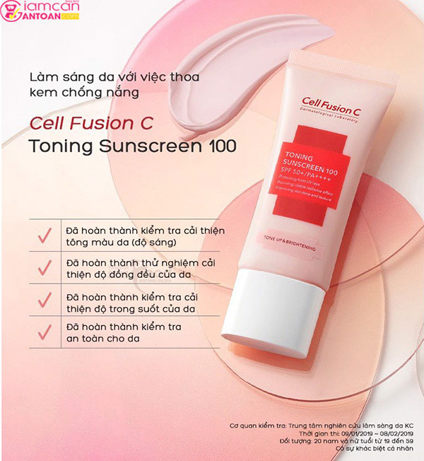 Kem chống nắng Cell Fusion C Toning Sunscreen 100 SPF 50+PA++++ được chị em tin dùng