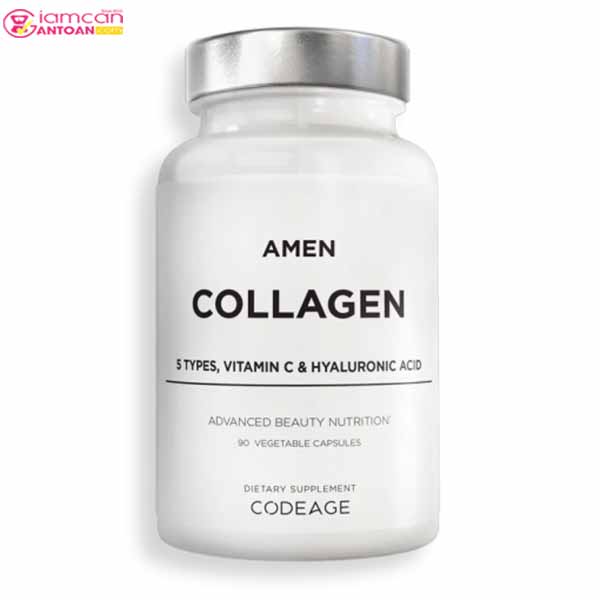 CodeAge Amen Collagen + Vitamin C & Hyaluronic Acid cấp ẩm tầng sâu, giúp da mịn màng