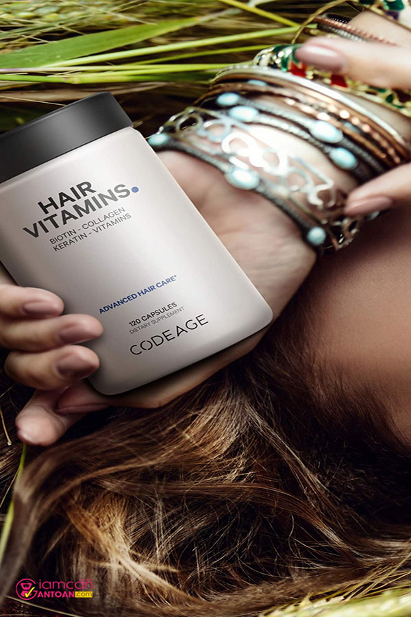 CodeAge Hair Vitamin Biotin Collagen Keratin duy trì màu tóc đen mượt, phòng ngừa hư tổn hoặc lão hóa sớm.