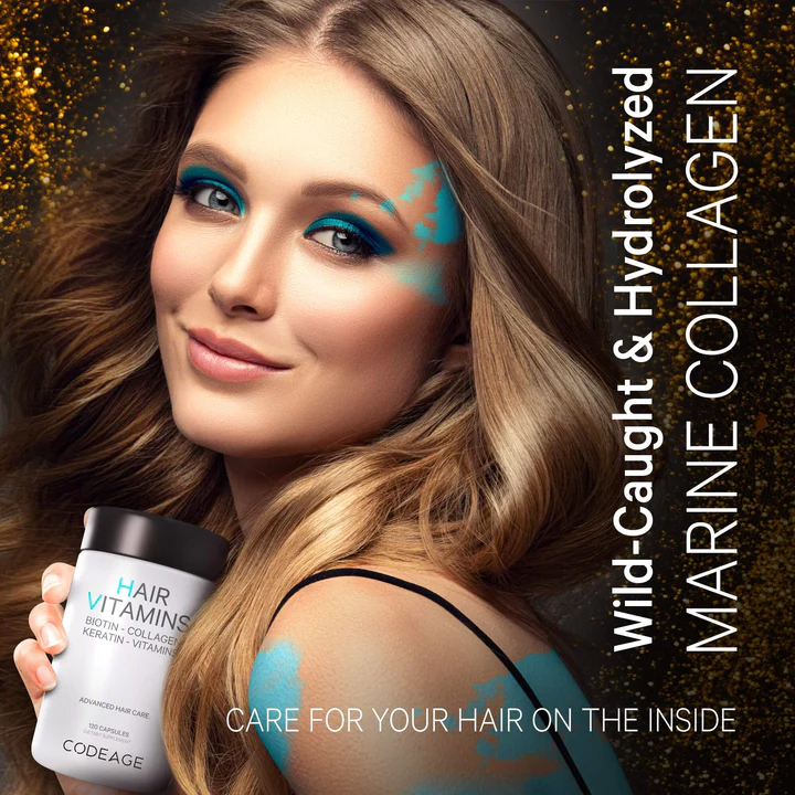 CodeAge Hair Vitamin Biotin Collagen Keratin giúp tóc bóng mượt