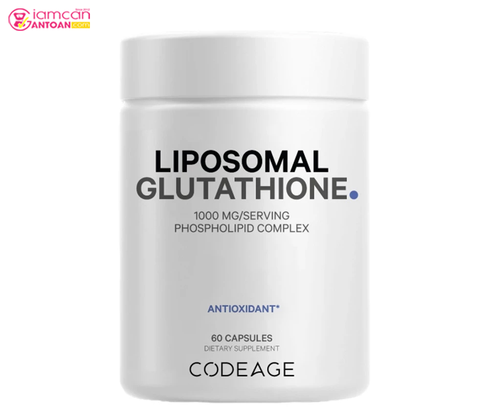 Viên Codeage Liposomal Glutathione 1000mg làm giảm nám, tàn nhang, làm đều màu da