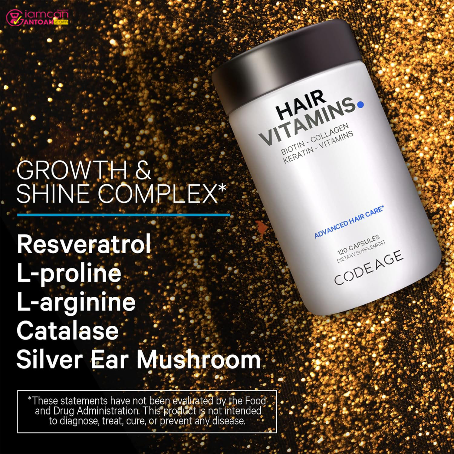 Viên CodeAge Tóc Hair Vitamins giúp mái tóc trở nên dày dặn