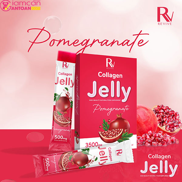 Collagen Jelly Pomegranate 3500mg giúp da trắng mịn hồng hào và khỏe khoắn