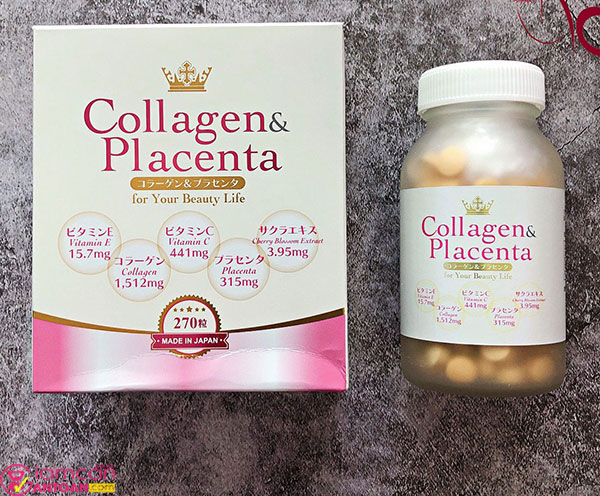 Collagen Placenta 5 in 1 Cao Cấp cải thiện bề mặt da, giúp da mịn màng, mềm mại.