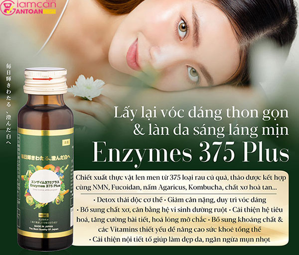 Enzymes 375 Plus Nhật Bản giảm tình trạng mệt mỏi, căng thẳng, uể oải, thiếu sức sống.