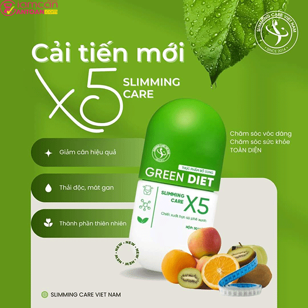 Viên giảm cân Green Diet Slimming Care X5 hiện được nhiều phản hồi tích cực