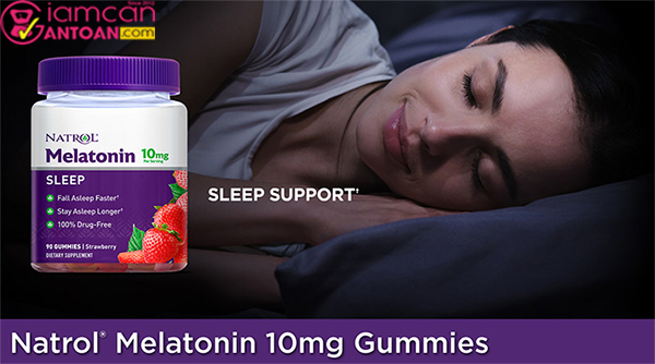 Kẹo dẻo Natrol Gummies Melatonin giúp bạn sẽ ngủ ngon và sâu giấc hơn.
