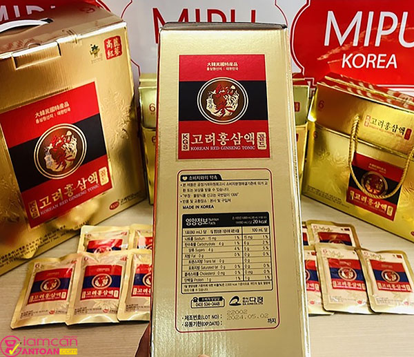 Korean Red Ginseng Tonic giúp hải độc nhanh, chống da sần ở đàn ông, chống nám da ở phụ nữ