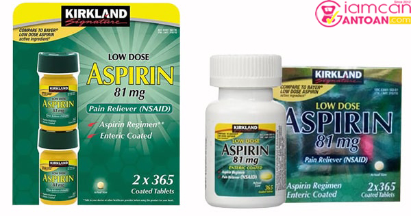 Sản phẩm cũ và mới của Kirkland Low Dose Aspirin 