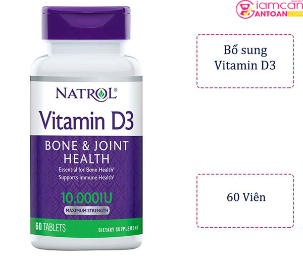 Vitamin D3 10000IU Natrol dễ hấp thu, hỗ trợ tăng cường sức khỏe sức đề kháng