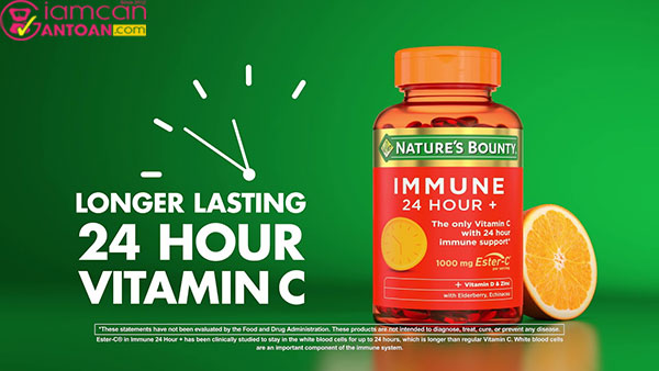 Immune 24 Hour+ nâng cao sức khỏe, tăng hệ miễn dịch lâu dài và chống oxy hóa cho cơ thể
