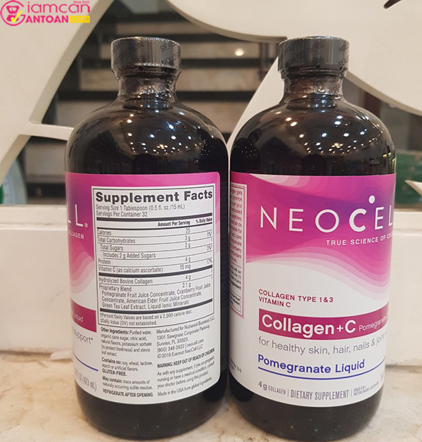 Nước Neocell Collagen+C Pomegranate Liquid được chiết xuất từ trái cây ở dạng nước