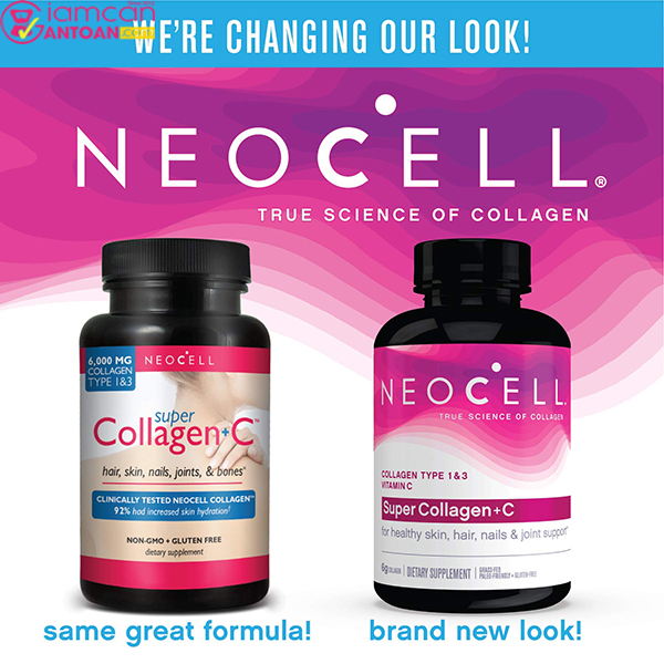 Neocell Super Collagen+C Type 1&3 sản phẩm cũ và mới