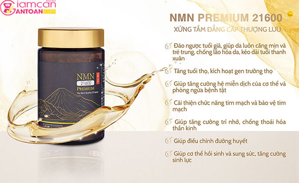 NMN Premium 21600 Nhật Bản dưỡng làn da căng mịn, rạng ngời và trắng hồng dài lâu..