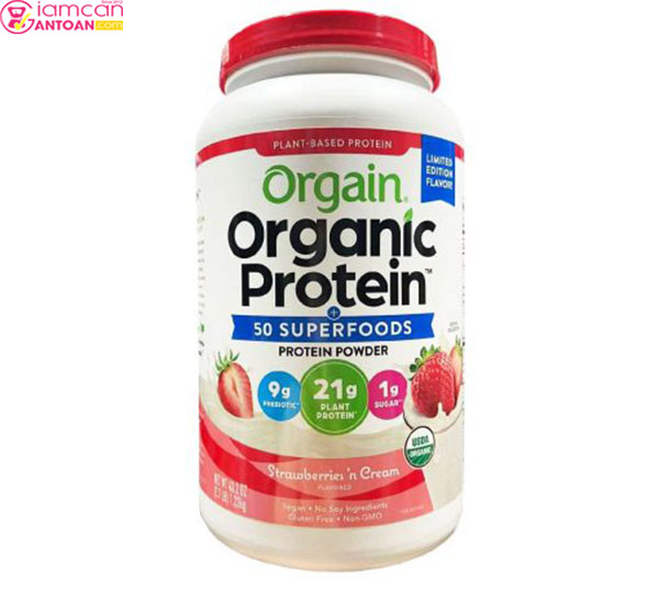 Bột Protein Hữu cơ Orgain Organic Protein chống thèm ăn tự nhiên và làm cho bạn cảm thấy no lâu.