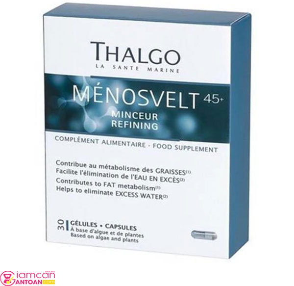 Viên Uống Thalgo Menosvelt Minceur Refining tăng cường chuyển hóa chất béo, giảm mỡ và giảm số đo vùng bụng.
