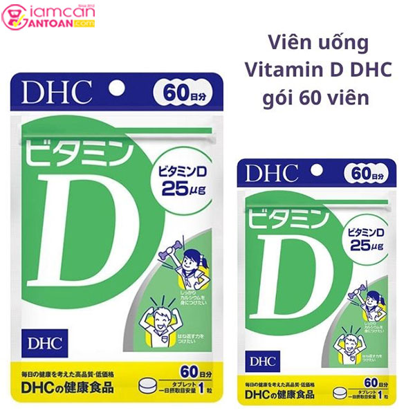 Vitamin D DHC 60 Viên ngừa các bệnh thiếu canxi, loãng xương, khô sụn khớp.