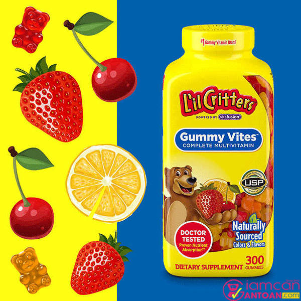 Vintamin tổng hợp L’il Critters Gummy chứa những thành phần thiết yếu tốt cho trẻ em