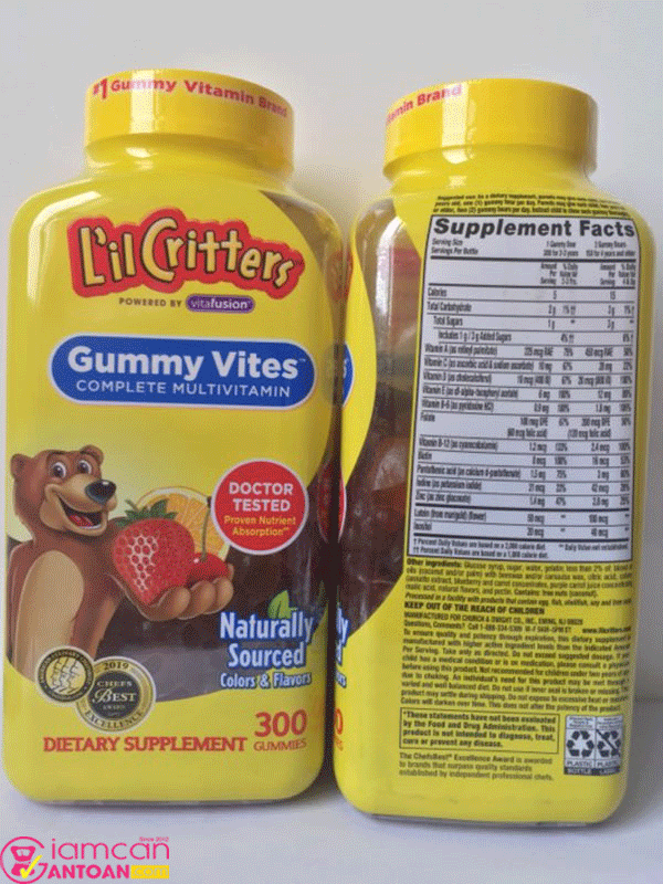 Kẹo dẻo bổ sung Vitamin L’il Critters Gummy Vites là sự lựa chọn tuyệt vời cho trẻ