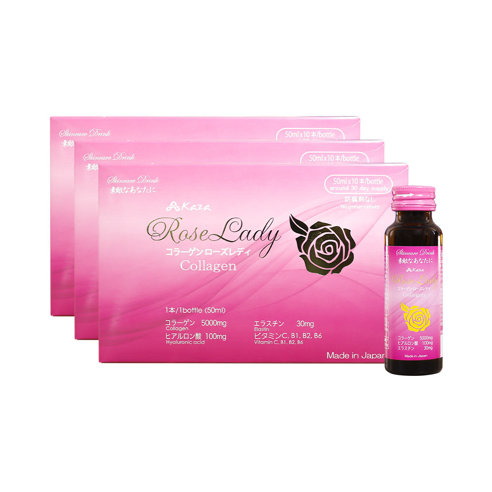 Nước Uống Bổ Sung Collagen Kaza Rose Lady 5000mg Nhật Bản