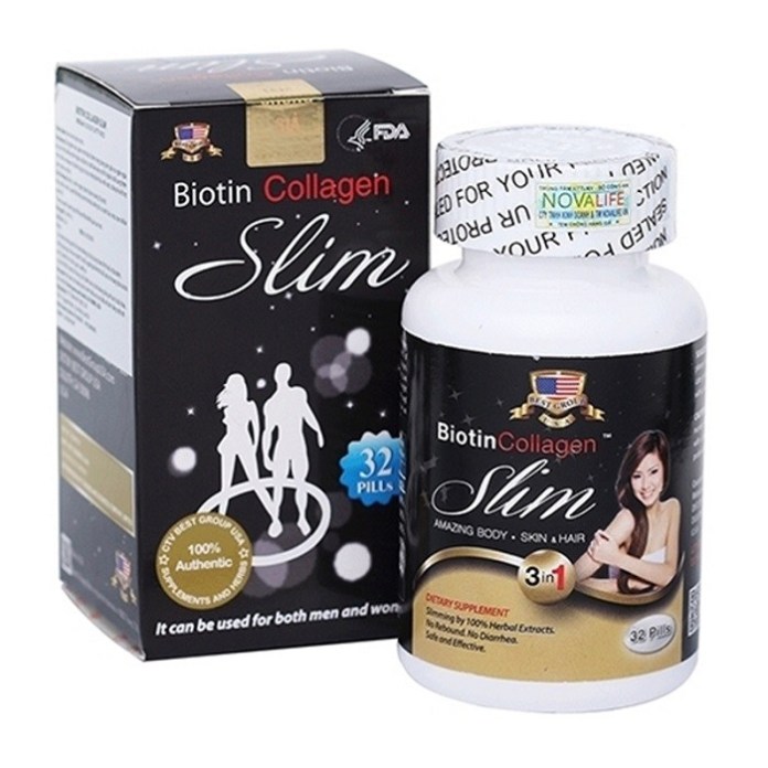 Biotin Collagen Slim - Viên Giảm Cân Hiệu Quả Bổ Sung Collagen Làm Đẹp Da Và Tóc