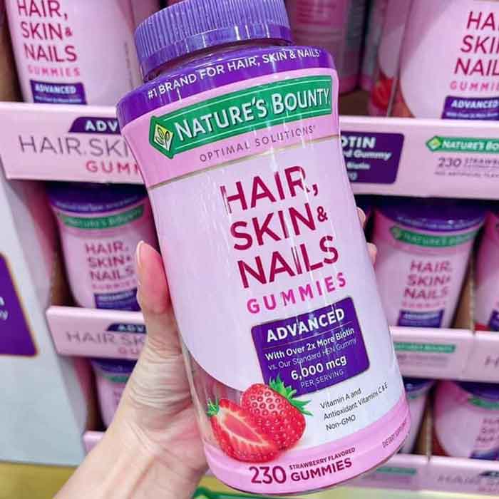 Kẹo Dẻo Đẹp Tóc, Da, Móng Tay Hair, Skin and Nails Gummies Nature's Bounty 230 Viên Mẫu Mới Màu Tím Kẹo Dẻo Đẹp Tóc, Da, Móng Tay Hair, Skin and Nails Gummies Nature's Bounty 230 Viên Mẫu Mới Màu Tím