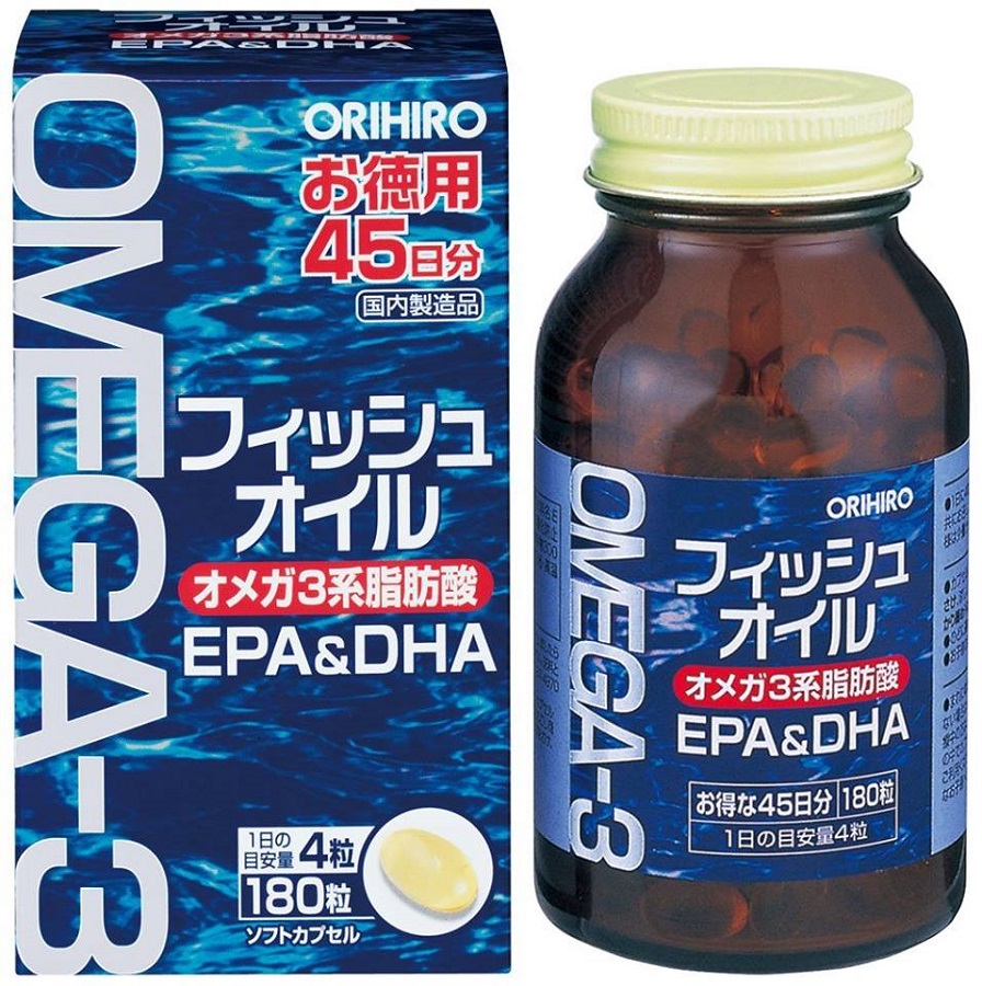 Viên Dầu Cá Omega 3 Orihiro 180 Viên Nhật Bản