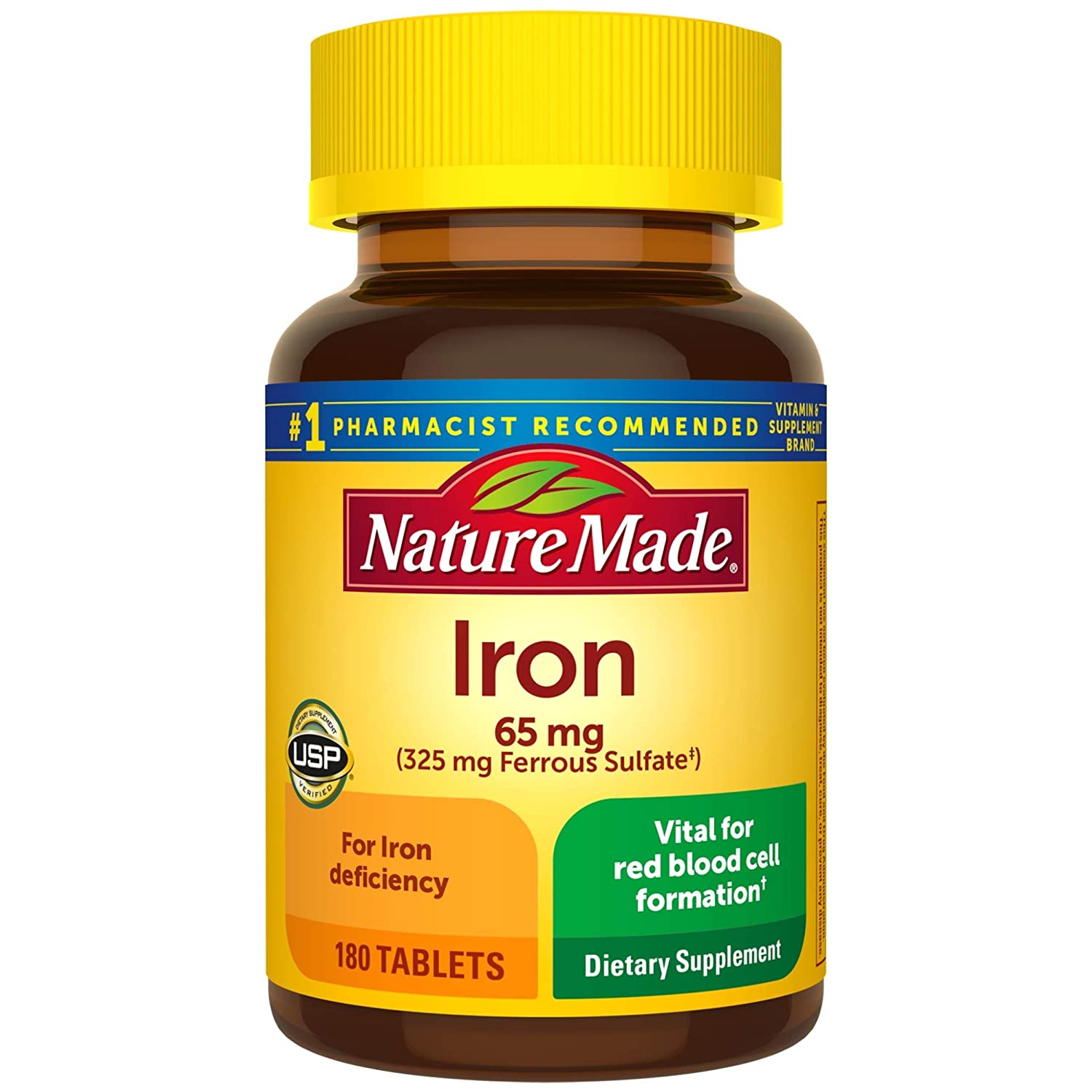 Viên Uống Bổ Sung Sắt Iron 65mg Nature Made 365 Viên Của Mỹ