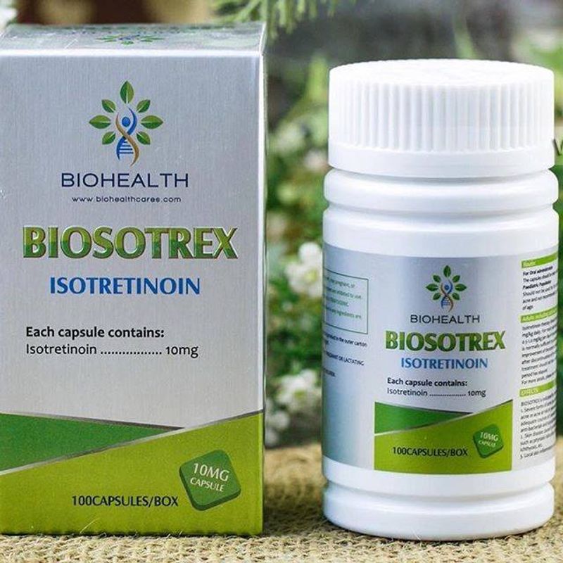 Viên Uống Đặc Trị Mụn Biosotrex Isotretinoin Biohealth Hộp 100 Viên Của Mỹ