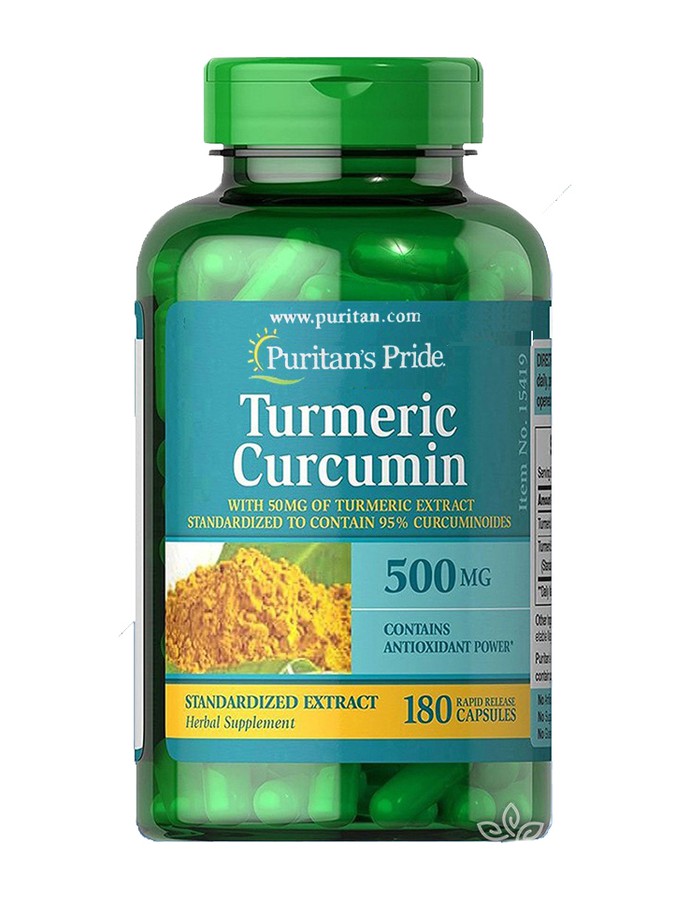 Viên Uống Tinh Chất Nghệ Vàng Curcumin Puritan's Pride 500mg Hộp 180 Viên