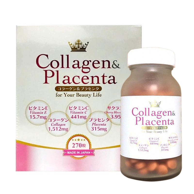 Viên Uống Trắng Da Collagen Placenta 5 In 1 Cao Cấp 270 Viên Nhật Bản