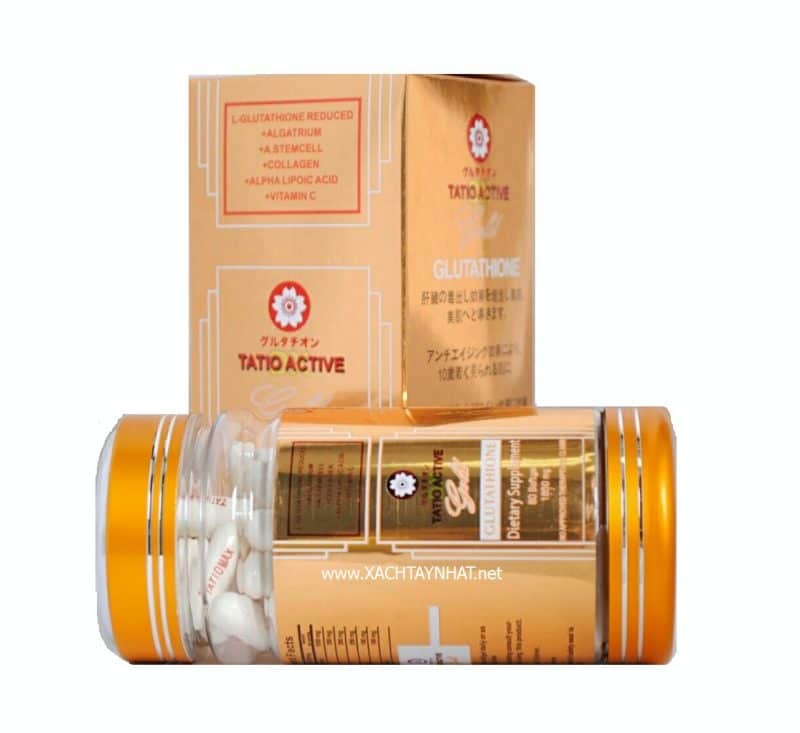 Viên Uống Trắng Da Tatiomax Tatio Active DX Gold Glutathione 1850mg Nhật Bản