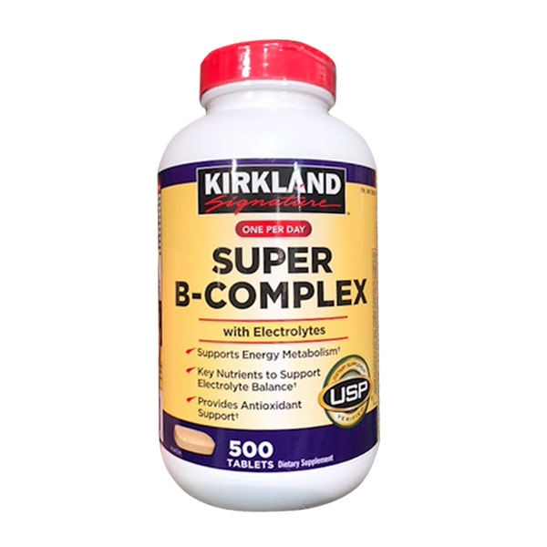 Viên Vitamin B Tổng Hợp Super B-Complex With Electrolytes Kirkland 500 Viên Của Mỹ