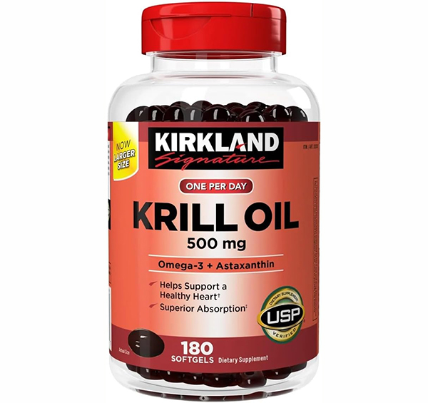 Viên Uống Dầu Tôm Hỗ Trợ Tim Mạch 500mg Kirkland Signature Krill Oil Của Mỹ