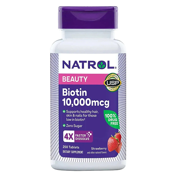 Viên Đẹp Da Tóc Và Móng Natrol Biotin Beauty 10000mcg 250 Viên Của Mỹ