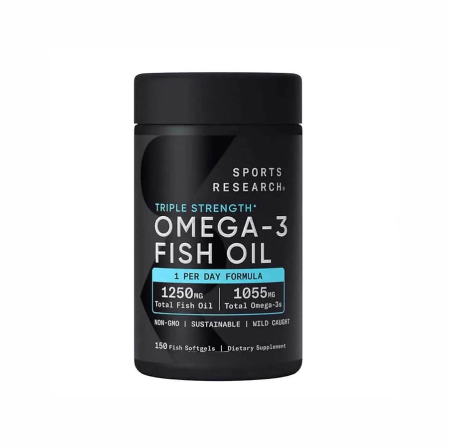 Viên Uống Dầu Cá Hỗ Trợ Sức Khỏe Sports Research Triple Strength Omega-3 Fish Oil