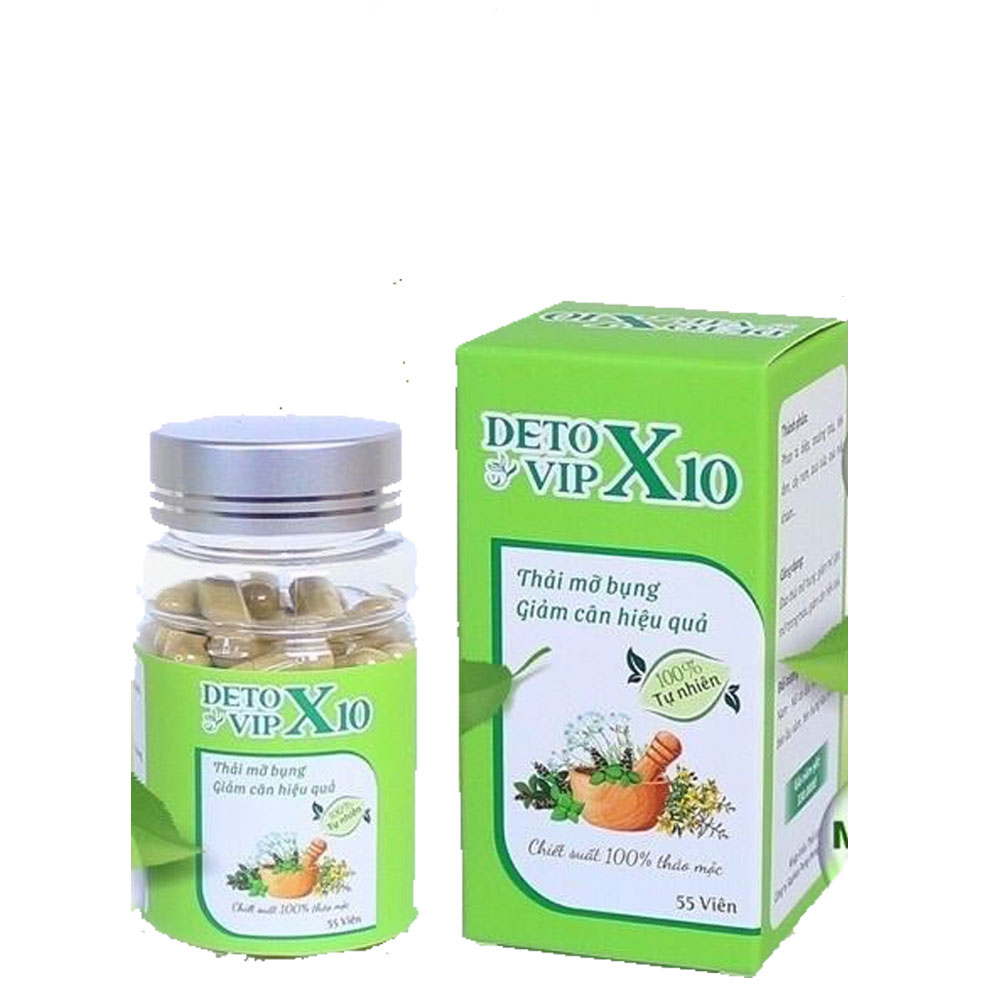 Detox Vip X10 Viên Giảm Mỡ Bụng Siết Eo Thải Mỡ Ban Đêm