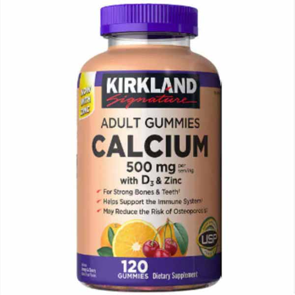 Kẹo Dẻo Bổ Sung Canxi Kirkland Calcium 500mg + D3 120 Viên Của Mỹ