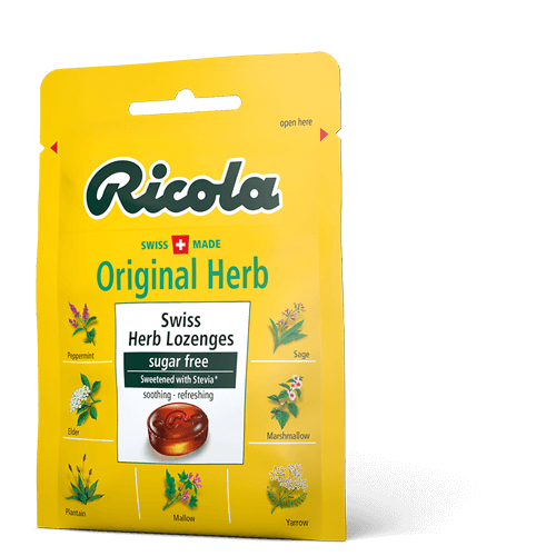 Kẹo Ngậm Giảm Ho Ricola Sugar Free Lemon Mint Thảo Mộc Hương Chanh Bạc Hà