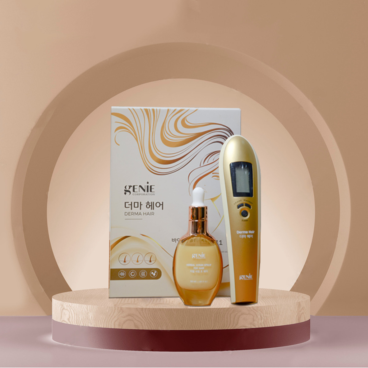 Lược Massage Kích Mọc Tóc Laser Demar Hair Kèm Serum Dưỡng Tóc Bio Complex B11 Genie